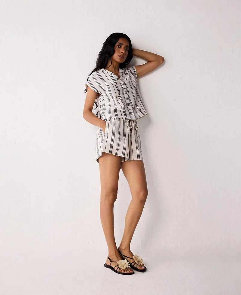 Reistor Women's Regular Drawstring Shorts Stripes