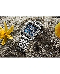 Stuhrling Valencia 4067 Women s Quartz Watch, 32mm Square Crystal Bezel, Stainless Steel Bracelet