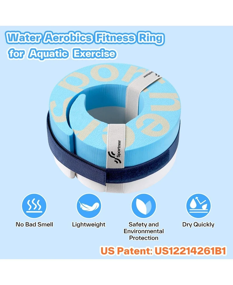 Sportneer Foam Aquatic Cuffs Water Aerobics Float Ring with Adjustable Webbing Pool Exercise Workout Set Water Ankle Ring