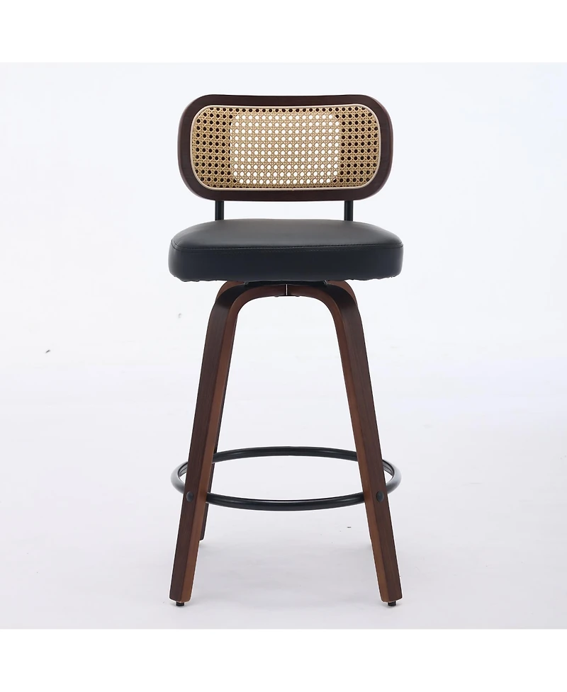 flynama 26" Rattan Counter Height Swivel Bar Stools Set of 2