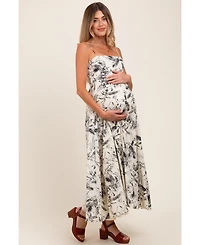 Pinkblush Maternity Light Pink Linen A-Line Flared Midi Dress
