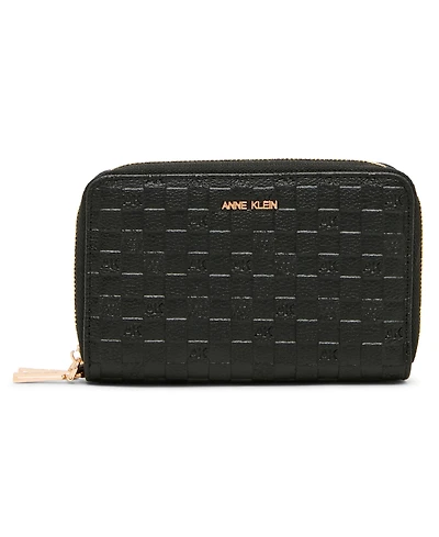 Anne Klein Embossed Double Zip Around Wallet