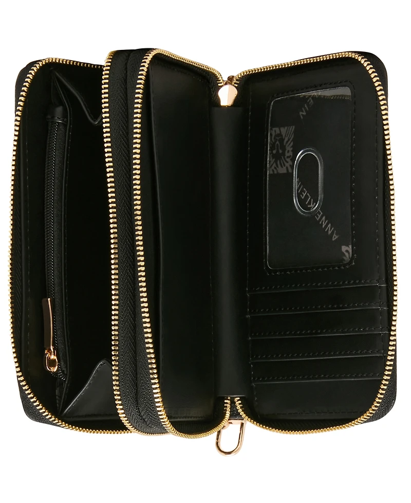 Anne Klein Embossed Double Zip Around Wallet