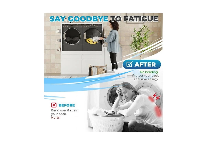 Aecojoy Laundry Pedestal with Sink Cabinet 1300LBS Heavy Duty Universal Washing Machine Stand Base Raiser