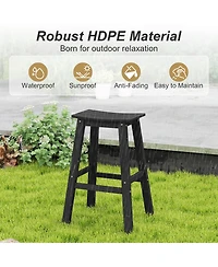 Gymax 29'' Patio Bar Stool Set of 4 Curved Seat and Footrests for Backyard Outdoor