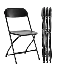 Yiortwo Portable Folding Chair with Cushion, Stackable Indoor Outdoor Seating