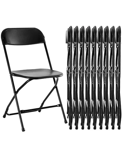 Yiortwo Portable Folding Chair with Cushion, Stackable Indoor Outdoor Seating