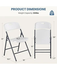 Yiortwo Heavy Duty Folding Chair, Stackable Portable Indoor Outdoor Seating