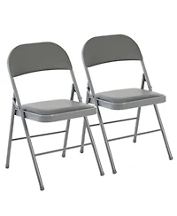 Yiortwo Leather Padded Folding Chair, Portable Indoor Outdoor Seating for Events