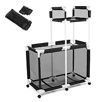 Yescom Double Tiers Pool Floats Storage Bin Rolling Toys Cart Extra Large 6 Wheels with Cover Replacement