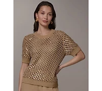 Donna Karan Weekend Women's Needle Stitch Crewneck Sweater