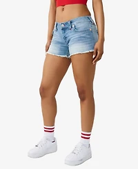 True Religion Women's Joey Low-Rise Super T-Flap Shorts