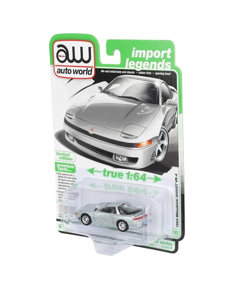 Auto World 1/64 1993 Mitsubishi 3000GT Vr-4 Replica, Zurich Pearl, Import Legends Series