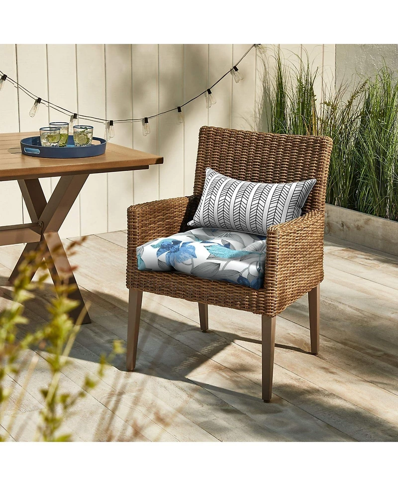 Gnuadz Outdoor Wicker Chair Cushions Patio Water Repellent Tufted Seat Ties Set Of 2