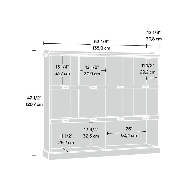 Sauder Barrister Lane Cubby Bookcase For Storage and Display