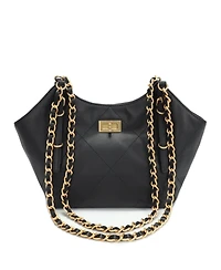 Susu Luxea Quilted Chain Shoulder Bag Small Leather Handbag with Gold Strap