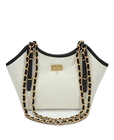 Susu Luxea Quilted Chain Shoulder Bag Small Leather Handbag with Gold Chain Strap