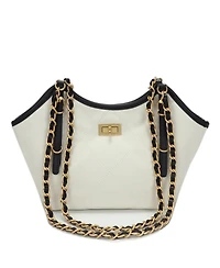 Susu Luxea Quilted Chain Shoulder Bag Small Leather Handbag with Gold Chain Strap