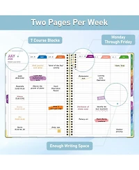 Gnuadz 2026-2027 Academic Year Teacher Planner Lesson Plan Book - Spiral-Bound, with Monthly Index Tabs and Stickers