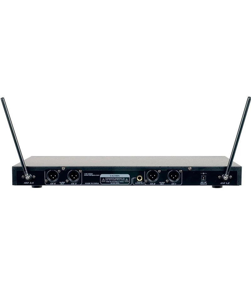 VocoPro Vhf-4000-1 Professional Quad Vhf Wireless Handheld Microphone System, 169-216 MHz