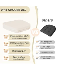Gnuadz Chair Cushions Dining Waterproof Non-slip Foam Pads With Ties
