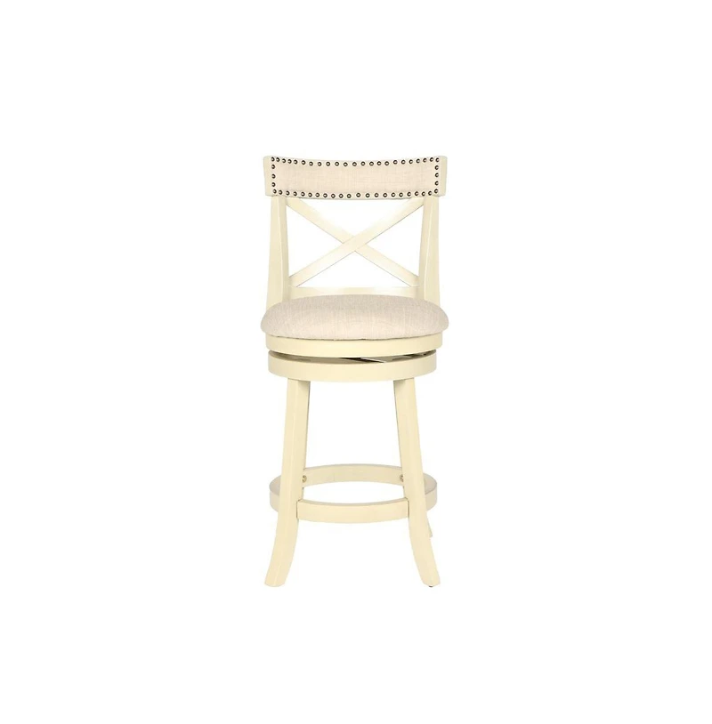 New Classic Furniture York Wood Counter Stool with Fabric Seat