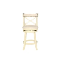 New Classic Furniture York Wood Counter Stool with Fabric Seat