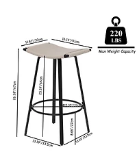 flynama Counter Height Backless Bar Stools Set of 2, Handwoven Pvc with Round Footrest