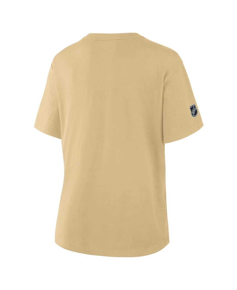 Fanatics Women's Gold Vegas Golden Knights Authentic Pro Primary T-Shirt