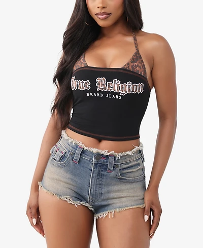 True Religion Women's Printed Bikini Bandeau Top