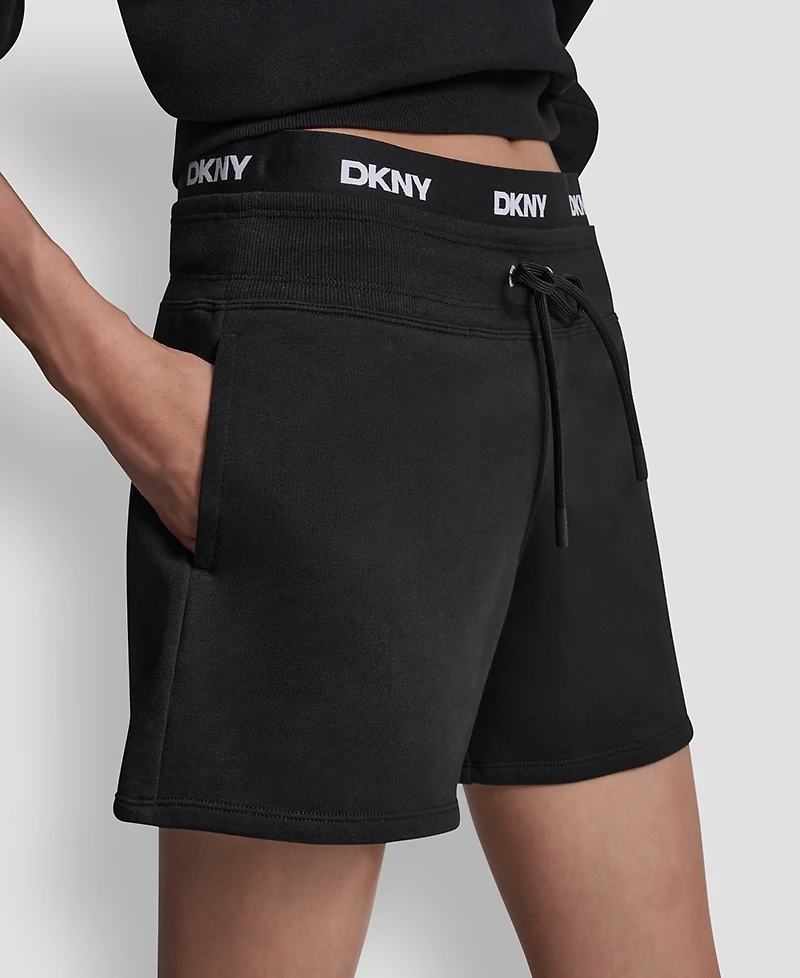 Dkny Sport Women's High-Rise Logo Elastic Waist Shorts