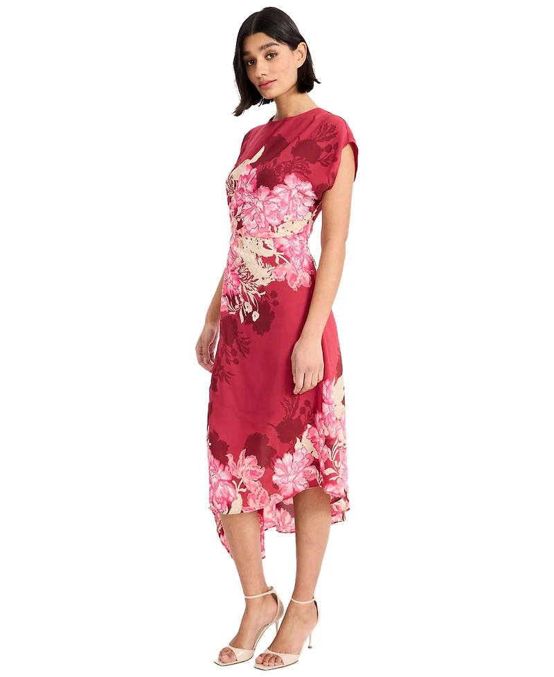 Maggy London Women's Crewneck Midi Dress