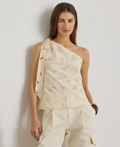 Lauren Ralph Women's One-Shoulder Tie Detail Blouse