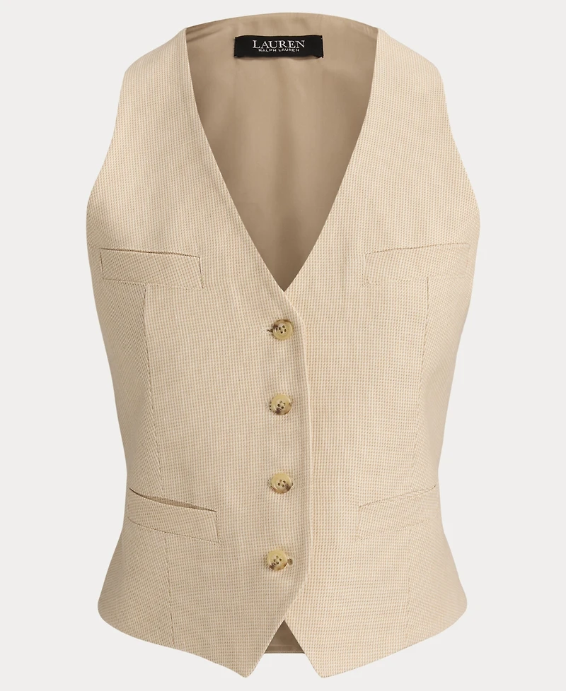 Lauren Ralph Women's Tweed V-Neck Sleeveless Vest