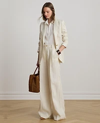 Lauren Ralph Women's Pinstripe Notch Lapel Long-Sleeve Blazer
