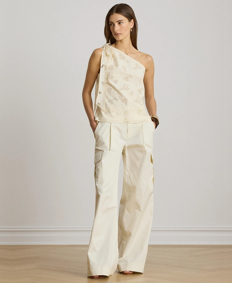 Lauren Ralph Women's One-Shoulder Tie Detail Blouse