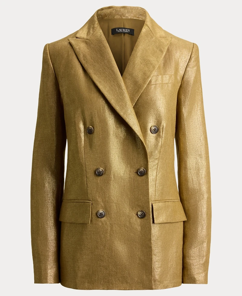 Lauren Ralph Women's Foiled Peak Lapels Long-Sleeve Blazer