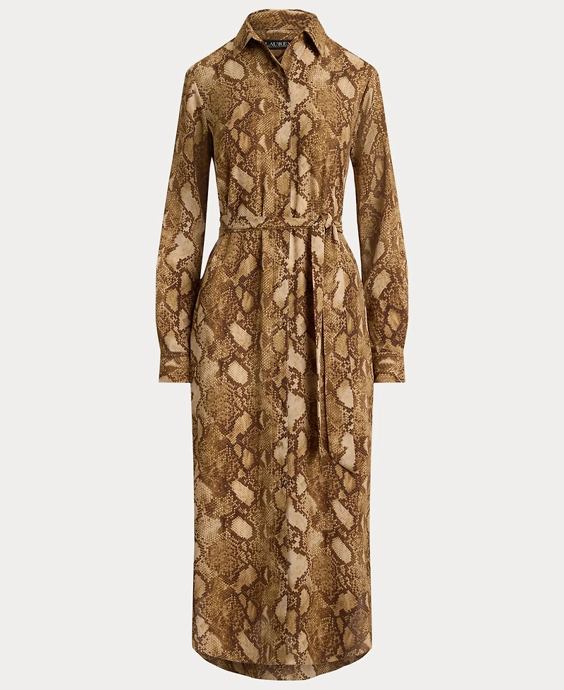 Lauren Ralph Women's Collared Long-Sleeve Shirt Dress