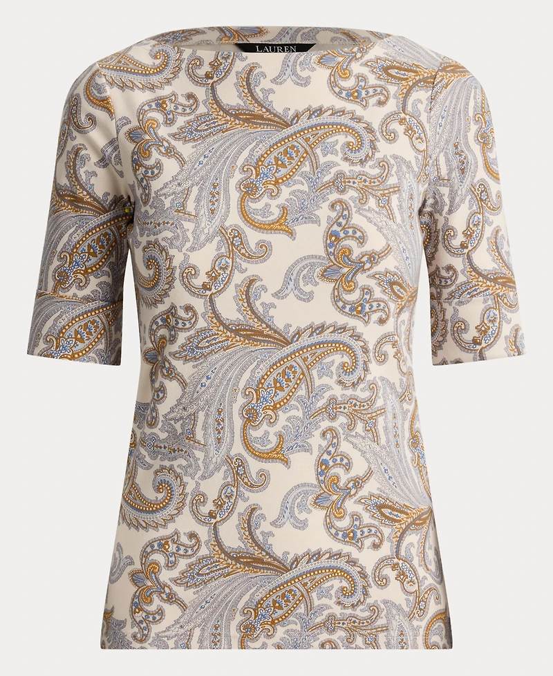 Lauren Ralph Women's Boat Neck Short-Sleeve Blouse