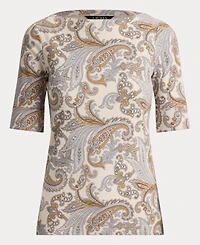 Lauren Ralph Women's Boat Neck Short-Sleeve Blouse