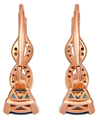 Le Vian London Blue Topaz, Chocolate Diamond (1/6 ct. t.w.) & Nude Diamond (1/10 ct. t.w.) Drop Earrings in 14k Strawberry Gold