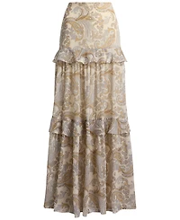 Lauren Ralph Petite Tiered A-Line Maxi Skirt