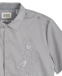 Scotch & Soda Men's Short-Sleeve Embroidered Shirt
