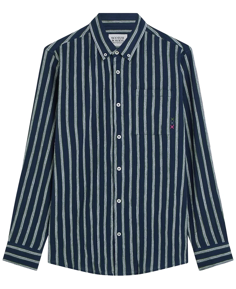 Scotch & Soda Men's Striped Regular-Fit Shirt