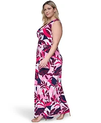 Jessica Howard Plus Sleeveless V-Neck Maxi Dress