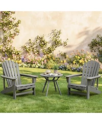 Gymax Outdoor Side Table 20'' Round Storage Weather-Resistant End