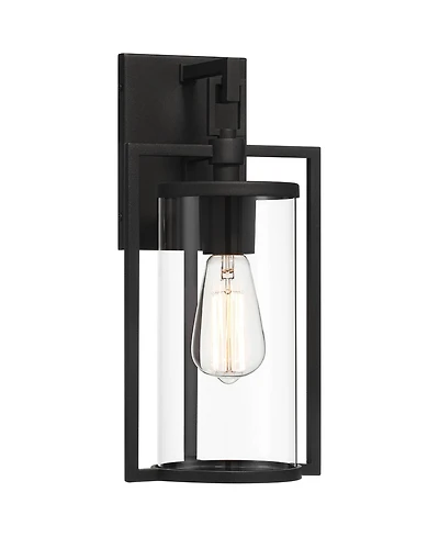 John Timberland Rennes 15 3/4 inches High Modern Outdoor Wall Light Fixture Mount Porch House Weatherproof Metal Clear Glass Shade