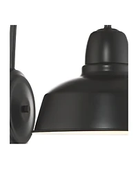 John Timberland Urban Barn Rustic Industrial Farmhouse Outdoor Wall Light Fixtures Set of 2 Metal Gooseneck Arms Downlight 13 inches Post