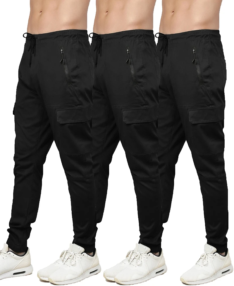 Blu Rock Men's Slim-Fit Cargo Jogger Pants, 3-Pack