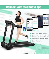 Electric Folding Treadmill 3HP with Bluetooth Audio and Compact Design